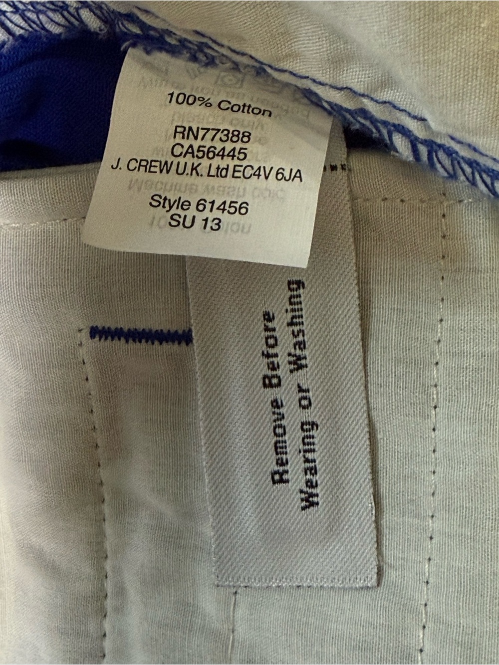 J.Crew Chino Shorts Women’s Size 00 Royal Blue Cotton Flat Front Casual Preppy - Picture 6 of 6